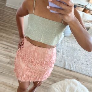 Silver sparkly crop top
